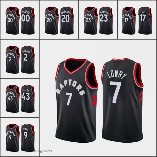 

printed custom torontoraptorsmen kawhi leonard kyle lowry fred vanvleet serge ibaka black jeremy pascal siakam custom black statement jersey