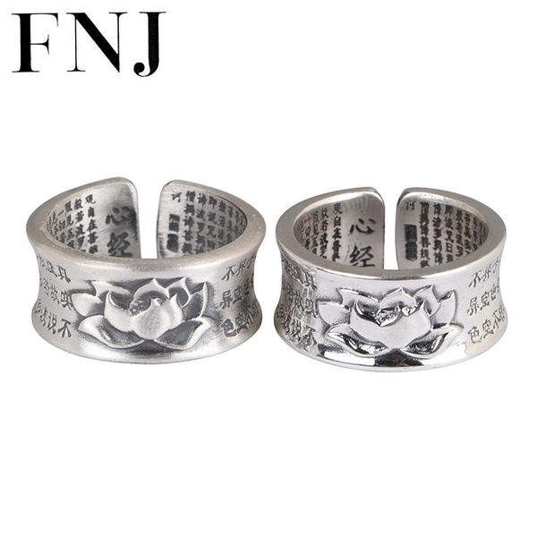 

cluster rings fnj lotus ring 990 silver adjustable original s990 solid for women jewelry buddha flower, Golden;silver