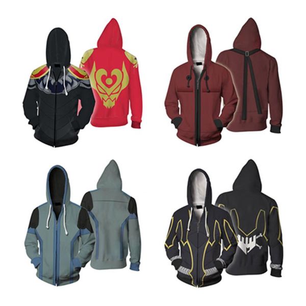 

men's hoodies & sweatshirts edens zero cosplay hoodie anime 3d printed hooded sweatshirt men women casual pullover zip up jacket coat, Black