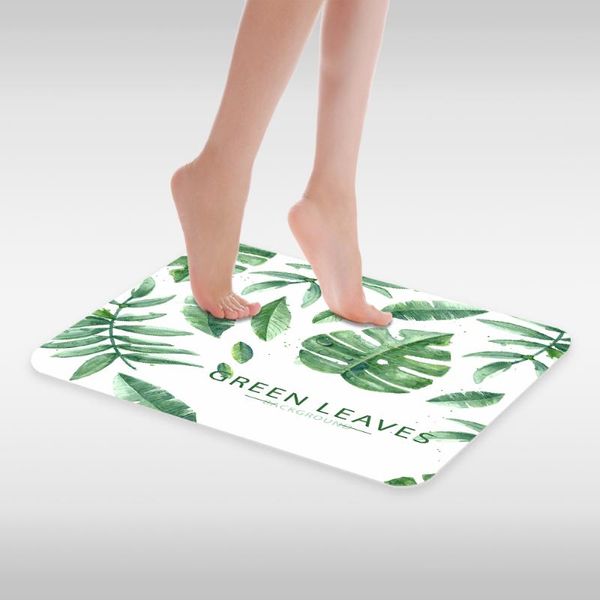 

bath mats tropical plants floral green leaf bathroom mat flannel memory foam non-slip 3d printed carpet rug toilet door