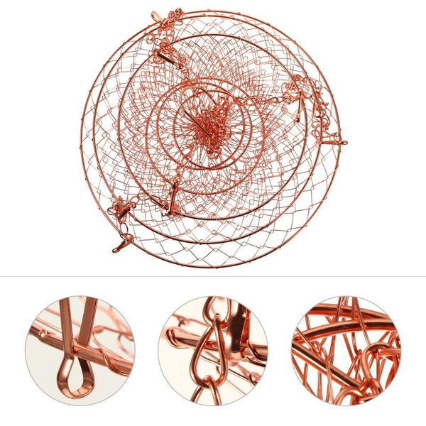 

hooks & rails 1 set 3-tier flower basket wire hanging fruit folding