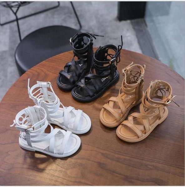 

sell summer fashion roman boots high-girls sandals kids gladiator sandals toddler child sandals girls shoes, Black;red