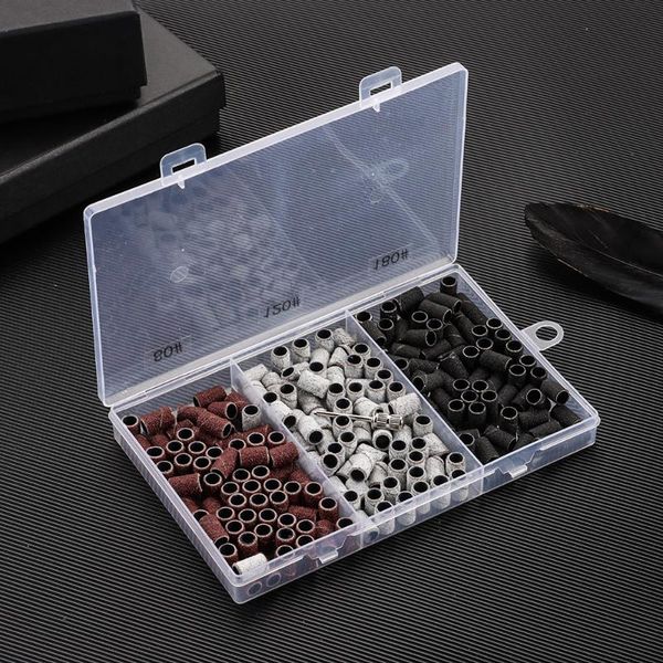 

nail art equipment #80 #120 #180 size nails sanding cap bands drill bits accessories diy manicure polish sand ring decoration, Silver