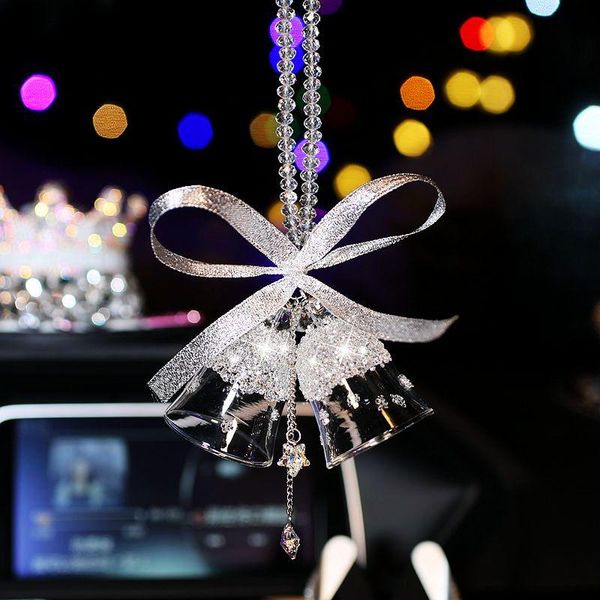 

interior decorations transparent crystal windbell car pendant ornaments rearview mirror hanging dangle charm edition decora christmas gift