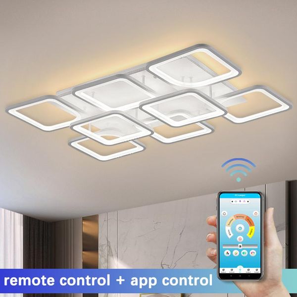 

chandeliers modern led chandelier with remote control for bedroom kitchen living room home square flush mount lighting fixture ceiling lamp