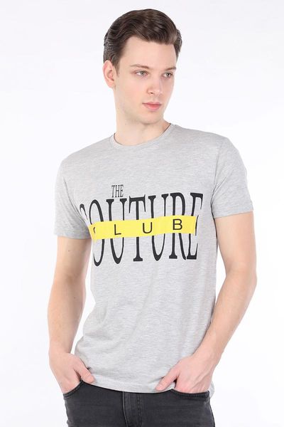 

men's t-shirts male gray couture printed bicycle neck t-shirt, White;black