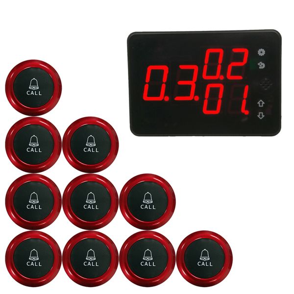 

wireless waiter system restaurant pager voice broadcast host+10 call buttons for hook bar office cafe customer service