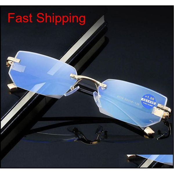 

2021 anti-blue light reading eyeglasses presbyopic spectacles clear glass lens rimless glasses frame of glasses qylgwc bdetoys