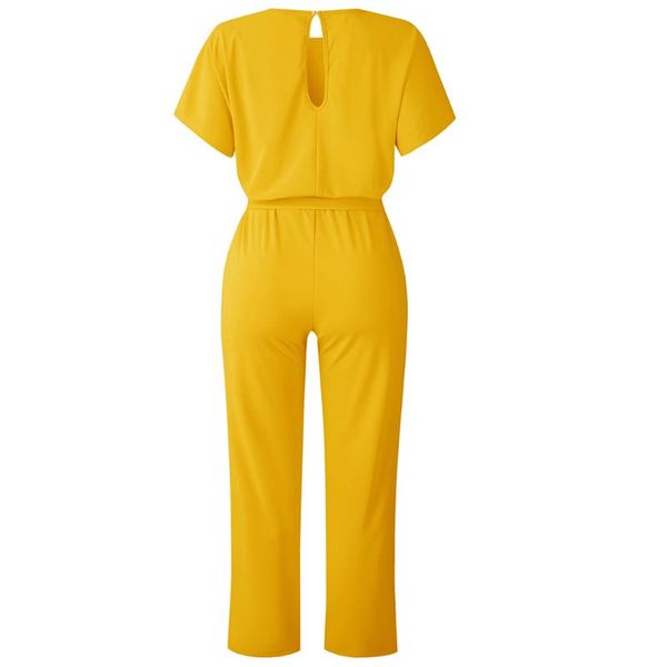 

women's jumpsuits & rompers ly women short sleeve wide leg loose solid color jumpsuit for summer cocktail party vk-ing, Black;white