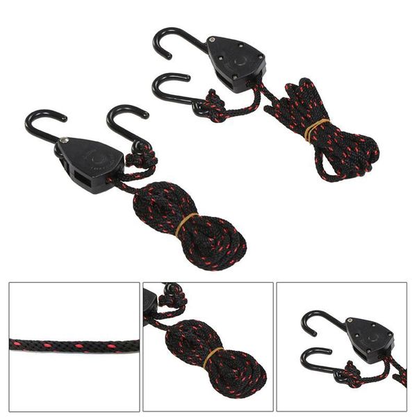

4pcs pulley ratchets kayak and canoe boat bow stern rope lock tie down strap 1/8 inch heavy duty adjustable rope hanger
