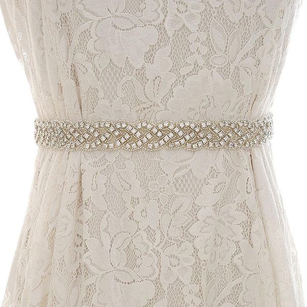 

wedding sashes belt applique rhinestones bridal trim handmade fix for diy dresses belts and silver b30, White