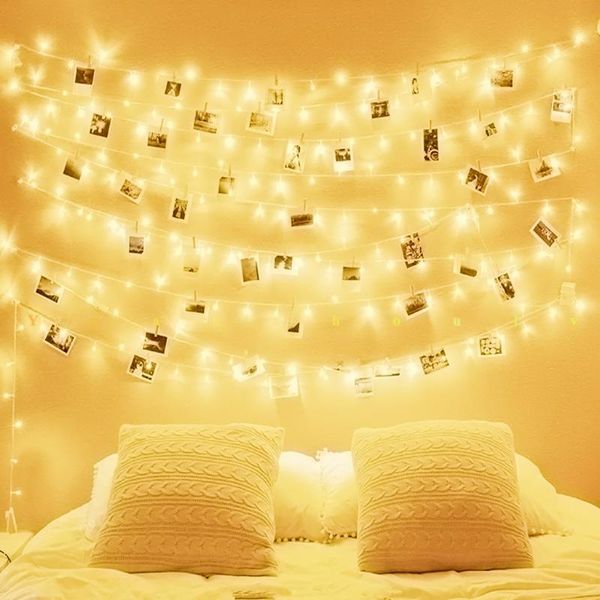 

strings 1.5/6/10m led light string po clip decor fairy garland wedding hristmas party home battery powered bar
