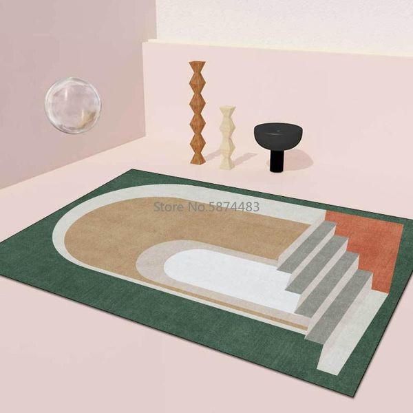 

carpets 200*300cm fashionable modern simple three-dimensional geometric stitching blue green living room bedroom bedside mat