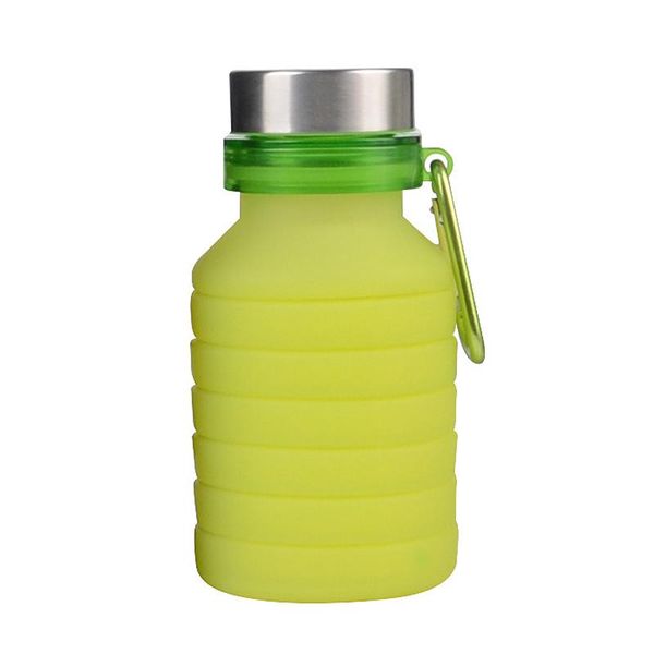

water bottle -outdoor travel sports folding silicone kettle cup green