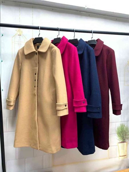 

autumn and winter thickened dragon phoenix wool coat warm women's clothing live broadcast night market, Black