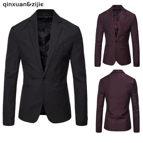 

men's suits & blazers men blazer coat slim luxury smart white casual business male suit jackets m-2xl african wedding autumn fashion 20, White;black
