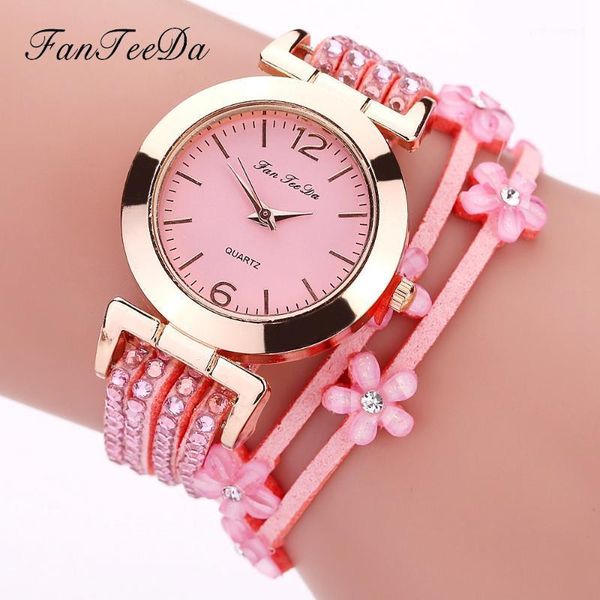 

wristwatches fanteeda women fine leather band winding analog quartz movement wrist watch brand fashion and casual f708, Slivery;brown