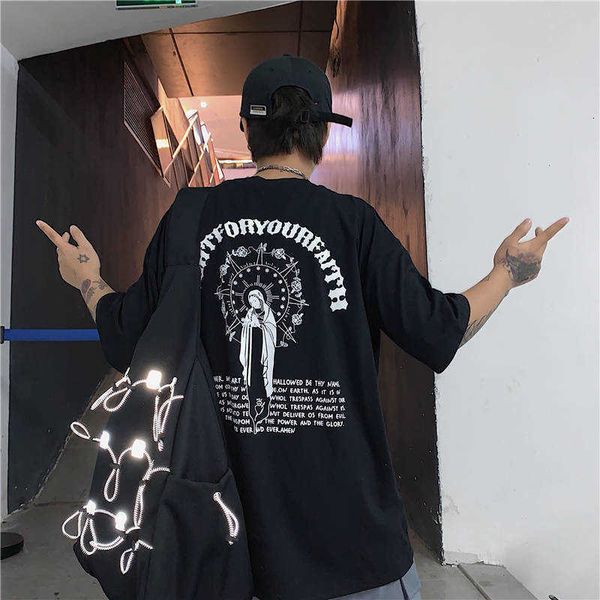 

men's t-shirts moda hip hop meia manga coreano masculina oversized japo legal streetwear t camisa dos homens rua tshirt oeal, White;black