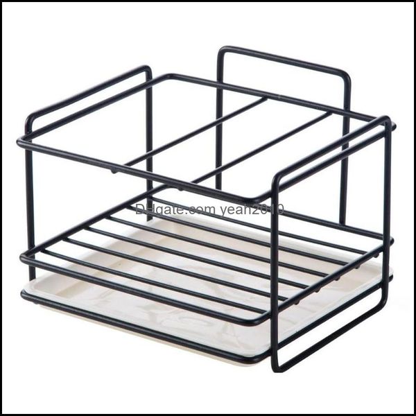 Küche Housekee Home Gardenkitchen Lagerung Organisation Eisen Schwamm Halter Abtropfgestelle Stehen Rack Waschbecken Bürste Reinigung Lappen Regal Mit T