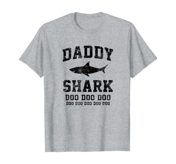 

mens daddy shark doo doo vintage t-shirt, White;black