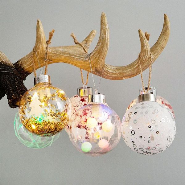 

party decoration est christmas balls with lights tree transparent pendant #w0
