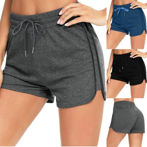 

yoga outfit sport short women solid drawstring workout leggings fitness sports running pants athletic gym breathable shorts