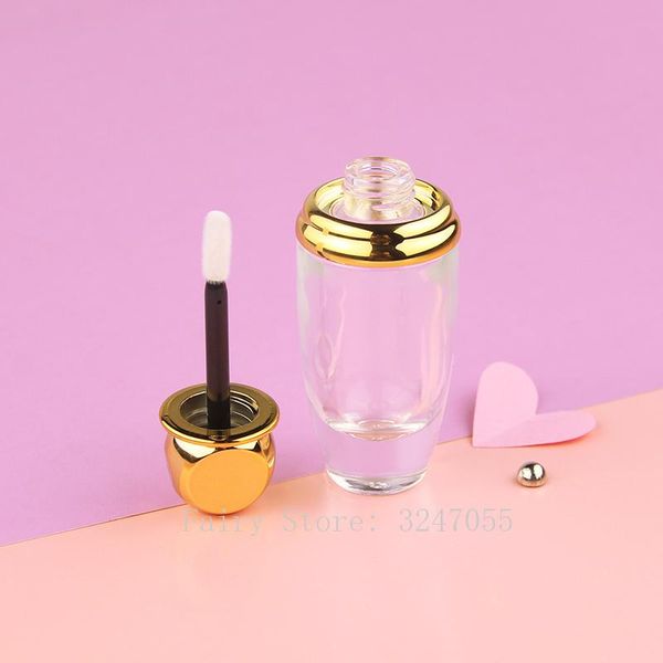 

10/30/50pcs empty round gold glass lipgloss tube makeup diy lip glaze tube cosmetics lipstick container lipgloss shell packaging