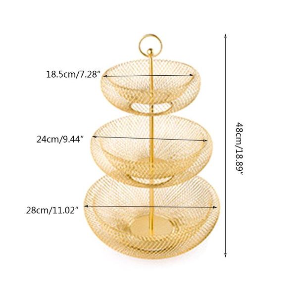 

storage baskets 2021 3 tier fruit basket bowl vegetables organizer for kitchen detachable metal stand holder counter hanging dining
