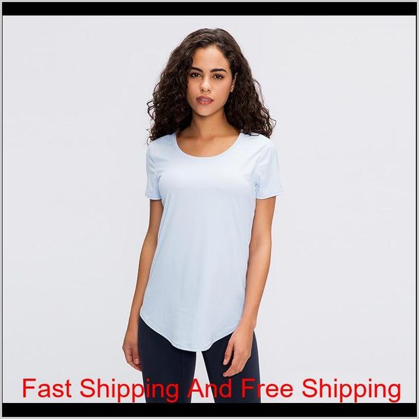 

ladies fitness running quick-drying breathable reflective sports short sleeve yoga t-shirt lu-58 seamless workout qylbyk hjfeeling, White;red