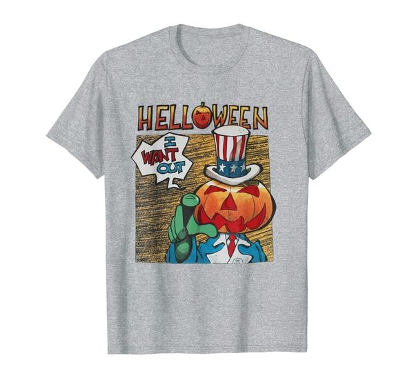 

helloween i want out t-shirt, White;black