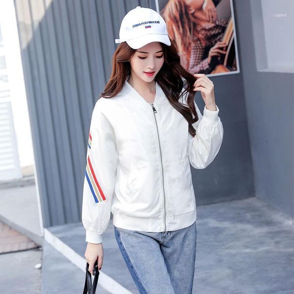 

female jacket short section 2021 spring and autumn baseball uniform women coat loose casual clothing thin jackets1, Black;brown