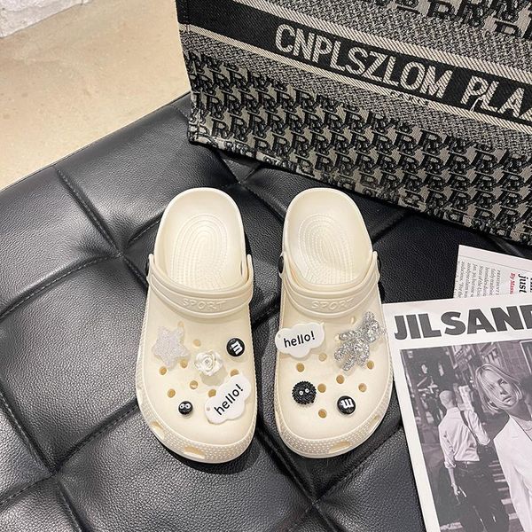 

slippers women's men transparent sandals woman casual flat summer shoes for 2021 beach slipper wedges eva platform luxury mules, Black