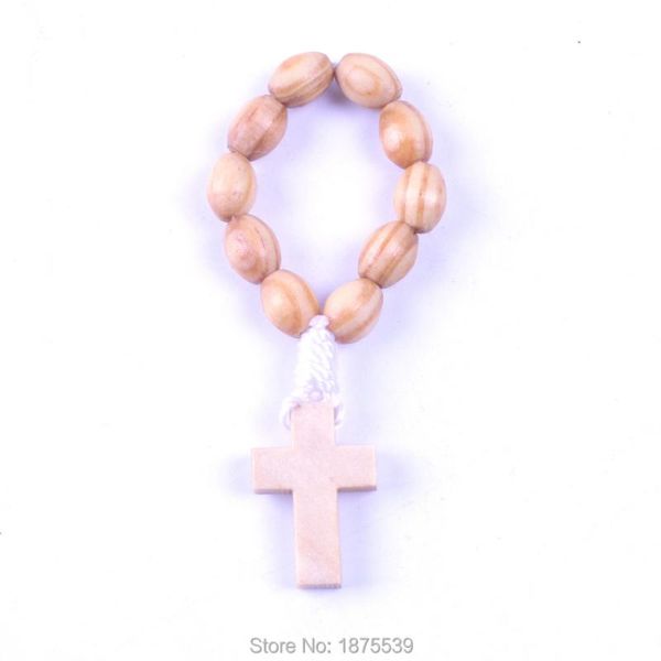 

charm bracelets wood bead finger rosary oval round 4 design for selection, Golden;silver