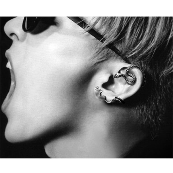 

hbp fashion no hole, old contour, spiral snake ear, copper personalized ear bone clip, neutral earrings, Silver