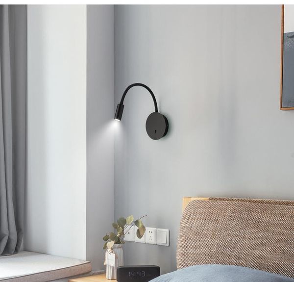 

wall lamp 3w led bedside mounted with reading light
