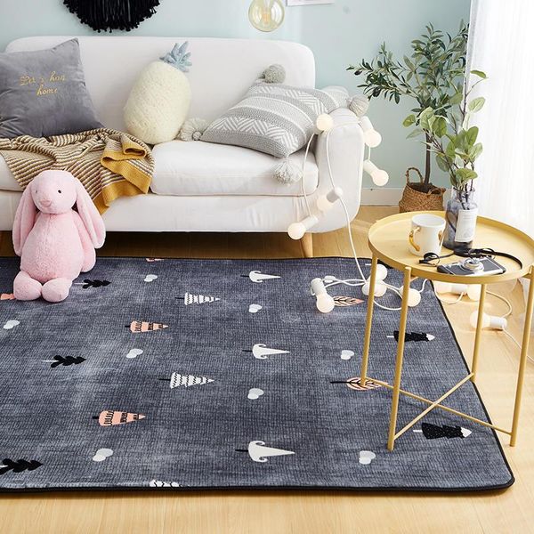 

carpets 45*75 100*160 cm cartoon kawaii tree patterns anti-slip suede carpet door mat doormat outdoor kitchen living room floor rug