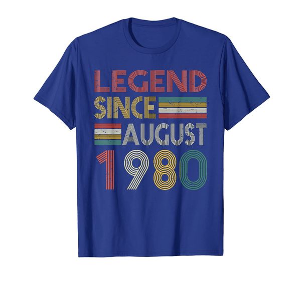 

legend since august 1980 shirt - 39th birthday gift shirt, White;black