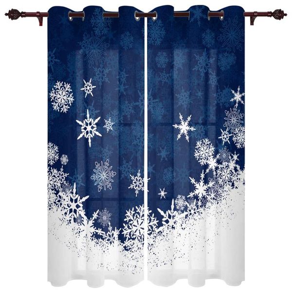 

translucent curtains snowflake winter valance window curtains living room bedroom