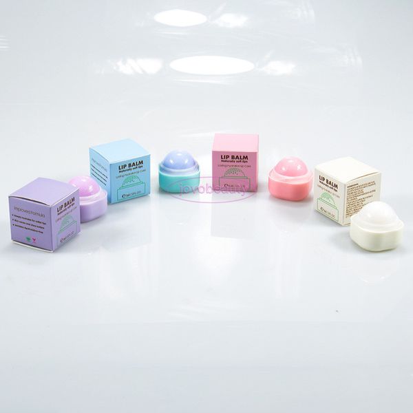 

vmae 2021 selling round candy color moisturizer lip balm fruit flavor lip beauty no logo lip balm