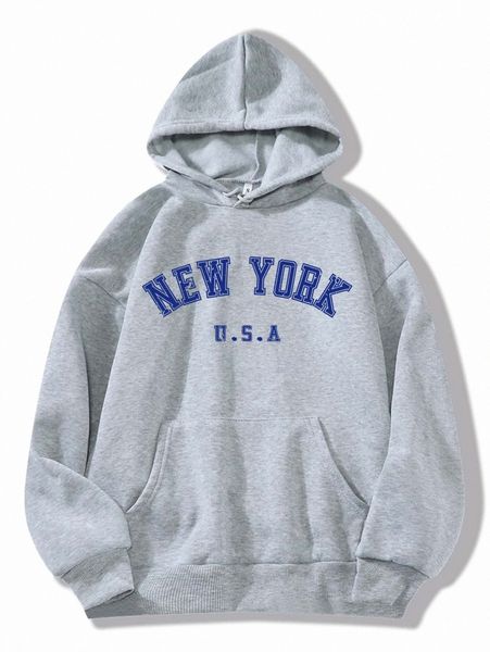 

letter graphic drawstring thermal lined hoodie p3vd#, White;black