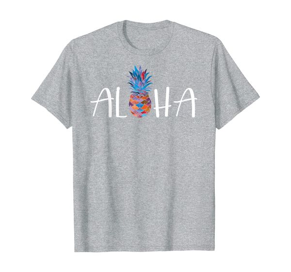 

funny hawaii pineapple aloha watercolor aqua pink women girl t-shirt, White;black