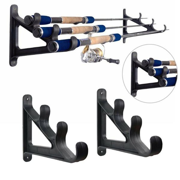 

boat fishing rods 1 pair storage wall bracket practical tool pole rack for 3 hard plastic holder pesca iscas tools