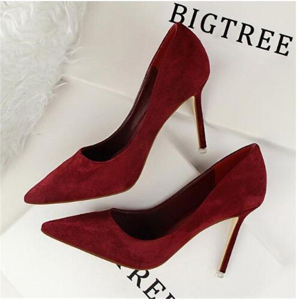 

dress shoes women pumps fashion 9cm high heels for casual pointed toe chaussures femme stiletto ladies 516-1, Black