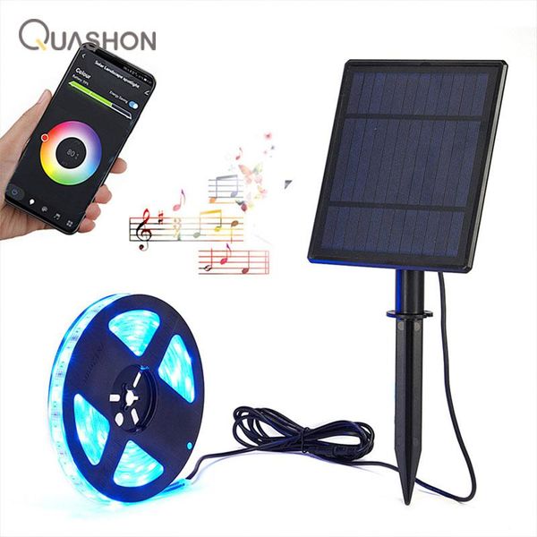 

solar lamps smart app control led decorative string lights outdoor waterproof colorful with landscape garden