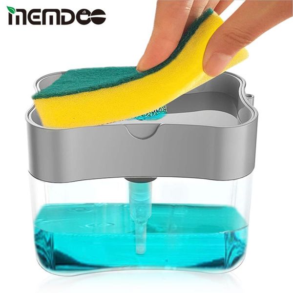 

memdoo soap sponge racks soap dispensers detergent dispensers 2 in 1 kitchen dish washers manual press pump 380ml
