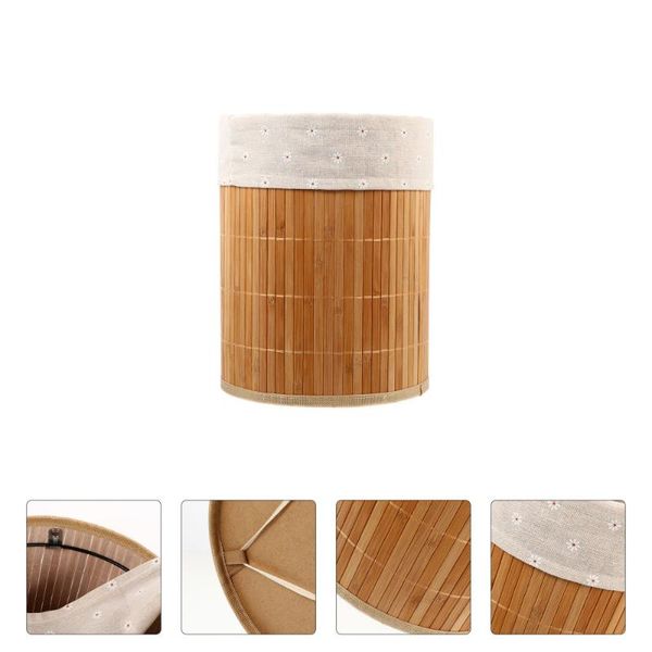 

waste bins 1pc bamboo weaving storage bucket sundries basket laundry container