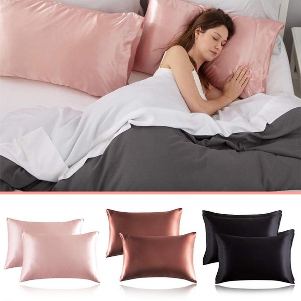 

pillow solid color satin washed silk luxury bedding set quilt duvet cover sets king size with pillowcase double queen bed linens