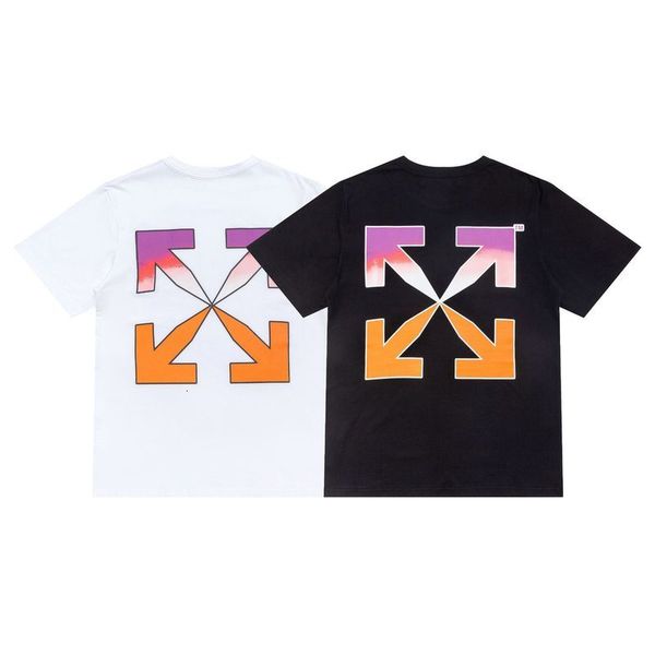 

chao brand off 2021 spring summer new ow front and back gradient pattern short sleeve t-shirt, White;black