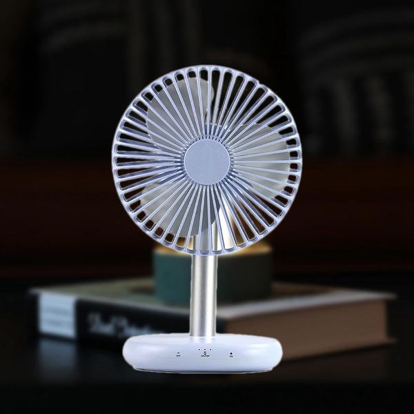 

electric fans usb rechargeable deskhandheld fan, 10-speed shift press control with atmosphere light, office dormitory silent fan-b