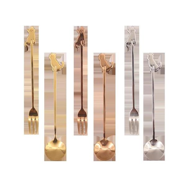 

stainless steel mini cat kitten spoons for coffee tea dessert drink mixing cake f jllicv xmhyard